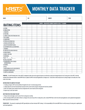 Hrst Monthly Data Tracker  Form