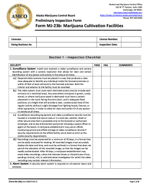 Form MJ 23b Marijuana Cultivation Facilities