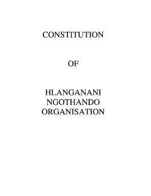 Hlanganani Ngothando Constitution  Form