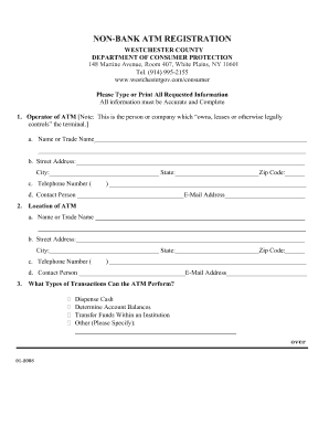 NON BANK ATM REGISTRATION  Form