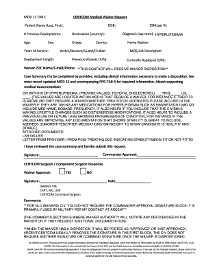 Centcom Mod 13 Tab C  Form