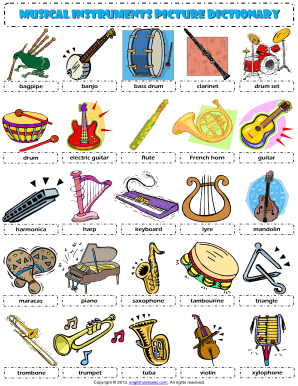 Musical Instruments Picture Dictionary  Form