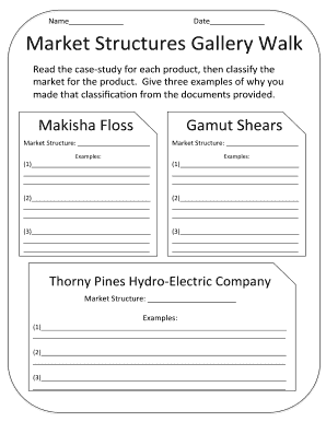 Market Structures Gallery Walk Answers  Form