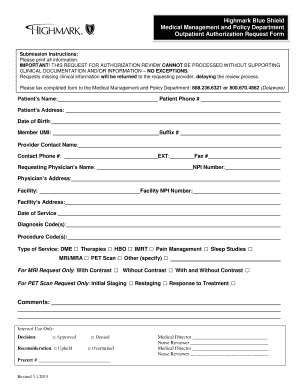  Intensive Outpatient Program IOP Request Form Blue Cross and 2015