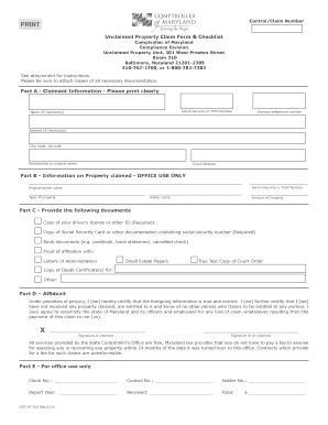  Maryland Unclaimed Property Form 2016