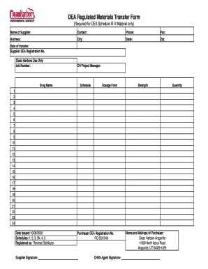 Material Transfer Form