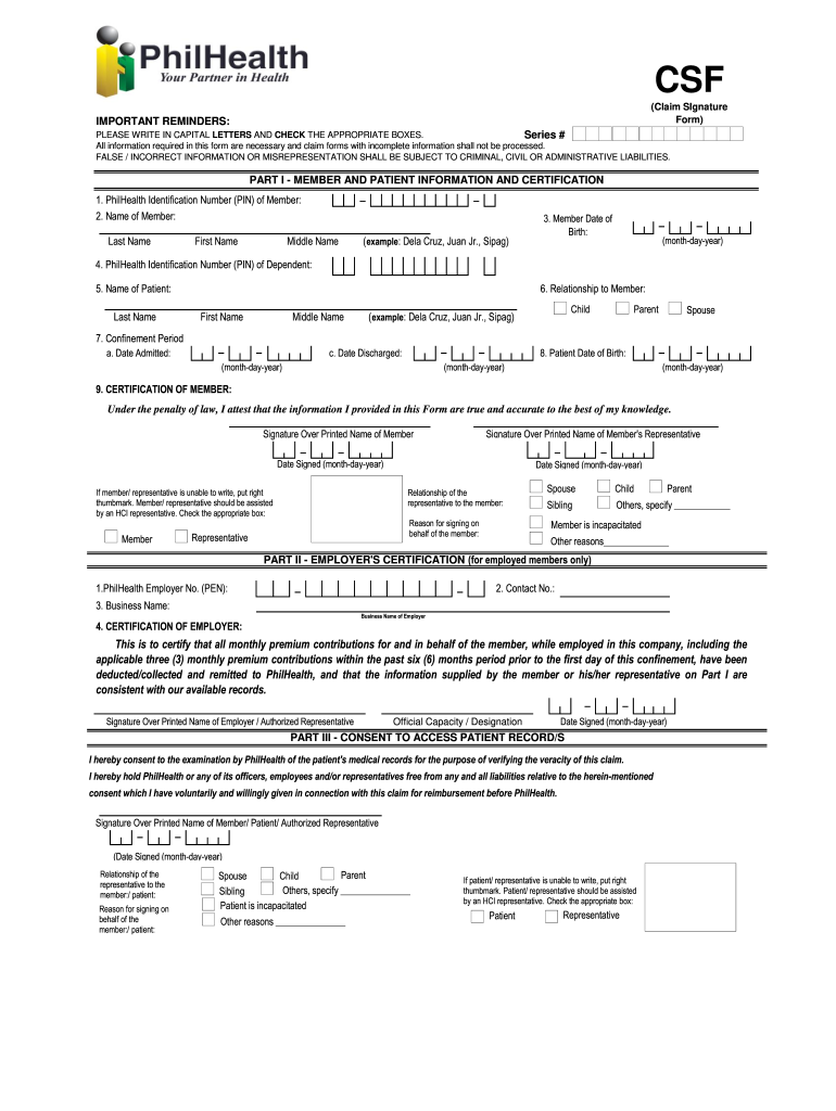 Csf Form