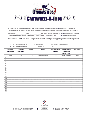 CARTWHEEL a THON  Form