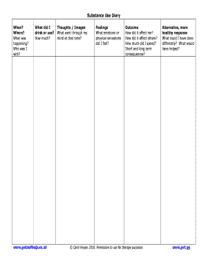 Substance Use Diary  Form
