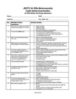 Jrotc Marksmanship Test Answer Key  Form