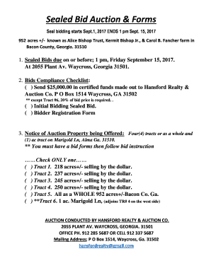 Sealed Bid Auction Form