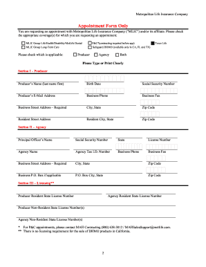 Steps to Obtain an Appointment  Form