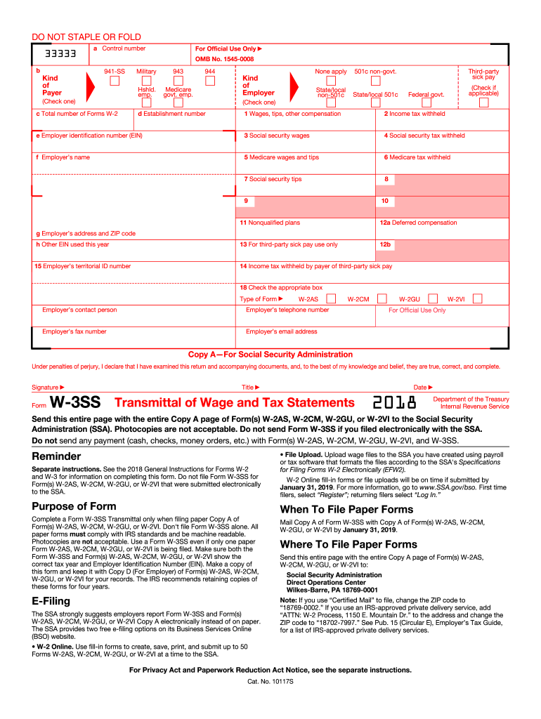  Blank W3 Form 2018