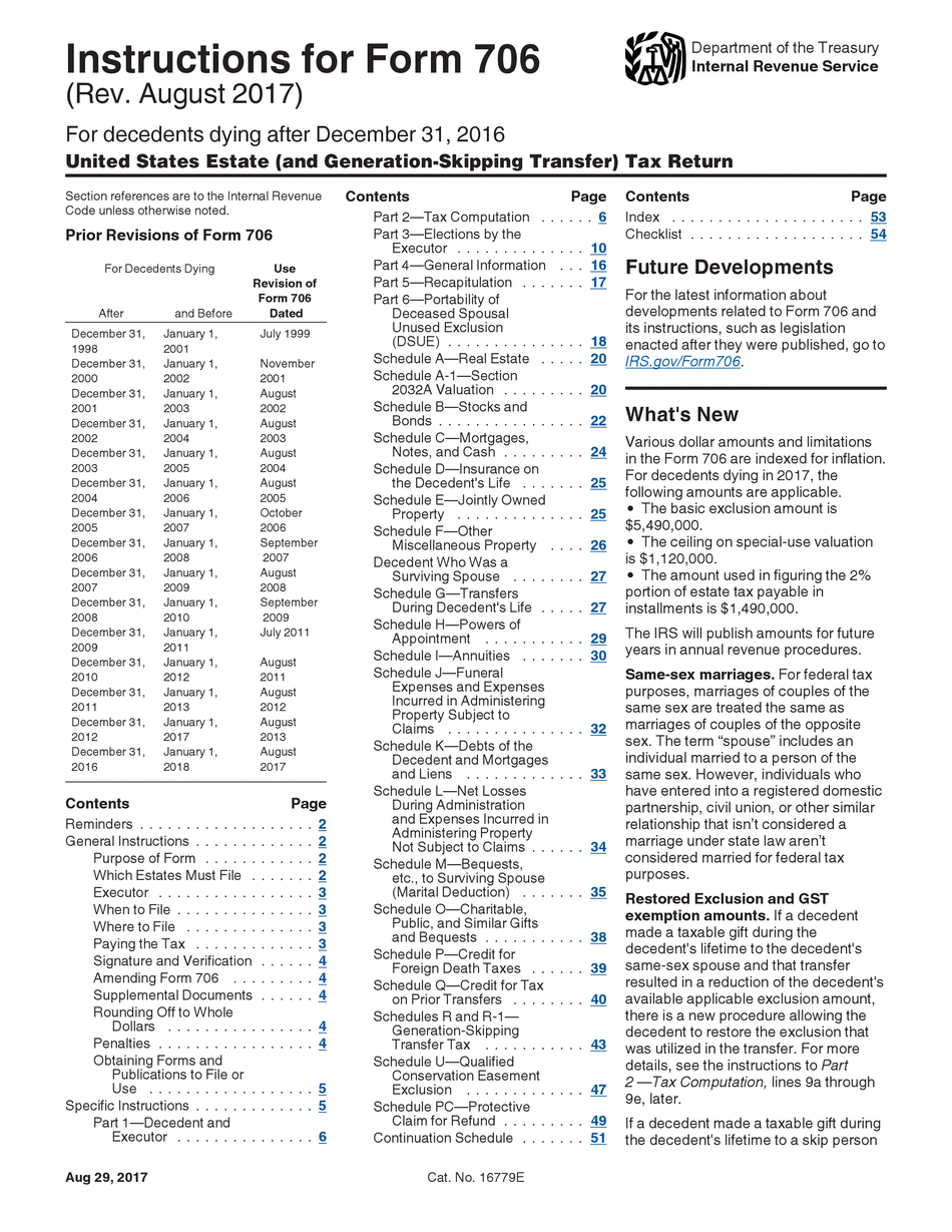  Form 706 Example 2017