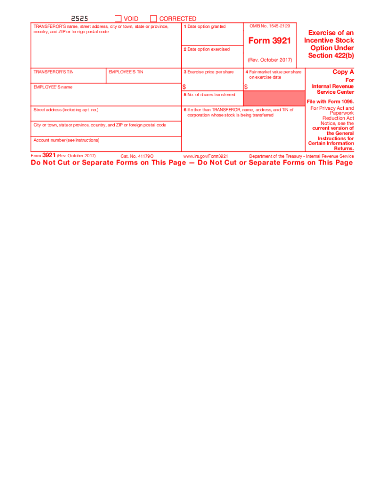  Form 3921 2017-2024