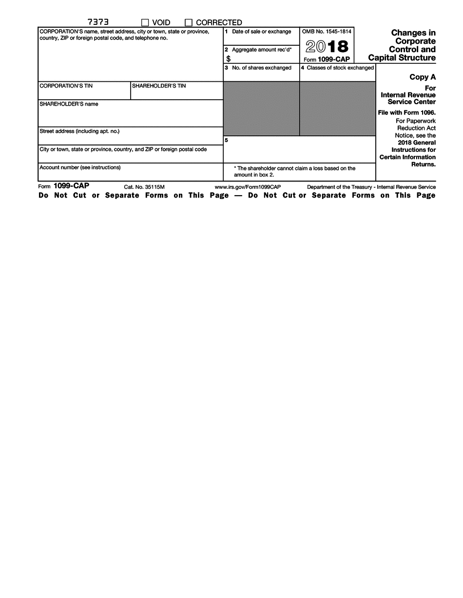  1099 Cap Form 2018-2024