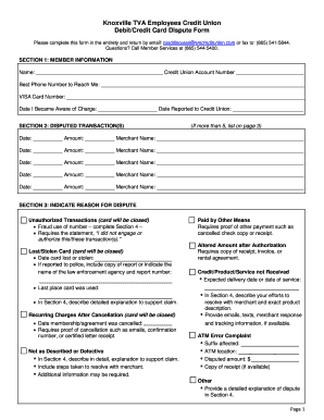 Tva Fraud Dispute  Form