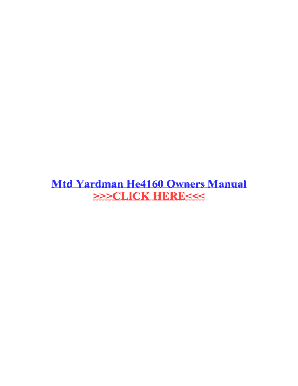 Mtd Yard Man He 4160 Bedienungsanleitung  Form
