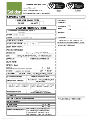 Solidor Order Form