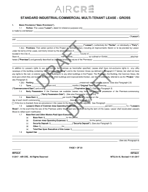 Standard Industrial Commercial Multi Tenant Lease Gross  Form