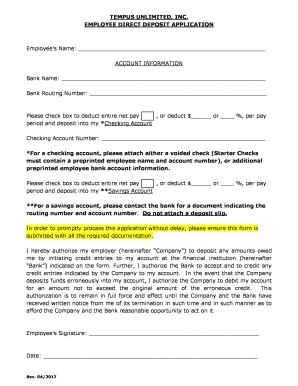 Tempus Unlimited Termination Form