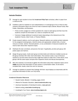 Investment Faqs Chart  Form