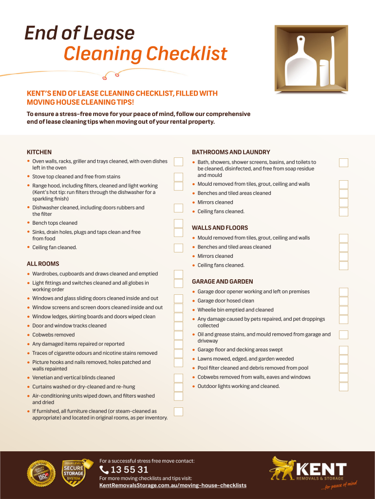 The Ultimate End of Lease Cleaning Checklist Print Friendly PDF  Form