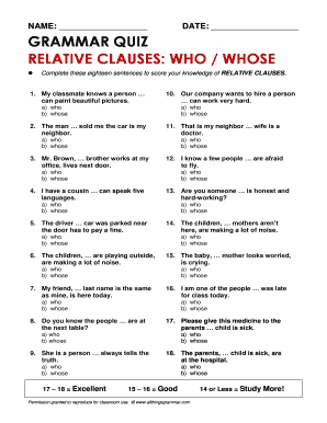 Relative Clauses PDF  Form