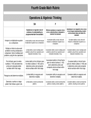 Math Rubric  Form