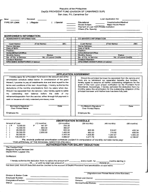 Deped Provident Loan Online Application  Form