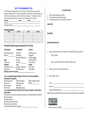 Safety Task Assignment  Form