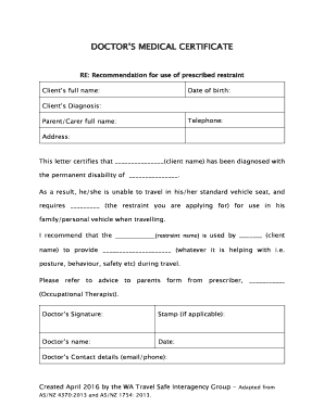Medical Certificate for Travelling Abroad Sample  Form