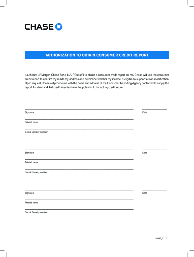 Authorization to Obtain Consumer Credit Report PDF Authorization to Obtain Consumer Credit Report  Form