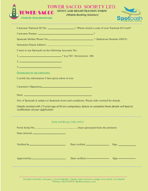 Tower Sacco App  Form