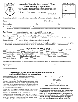 Isabella County Sportsman&#039;s Club  Form