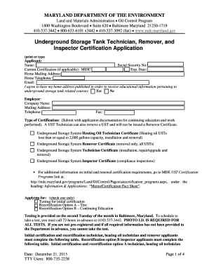 Inspector Certification Application  Form