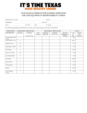 TEACH HEALTHIER AFTER SCHOOL EMPLOYEE  Form