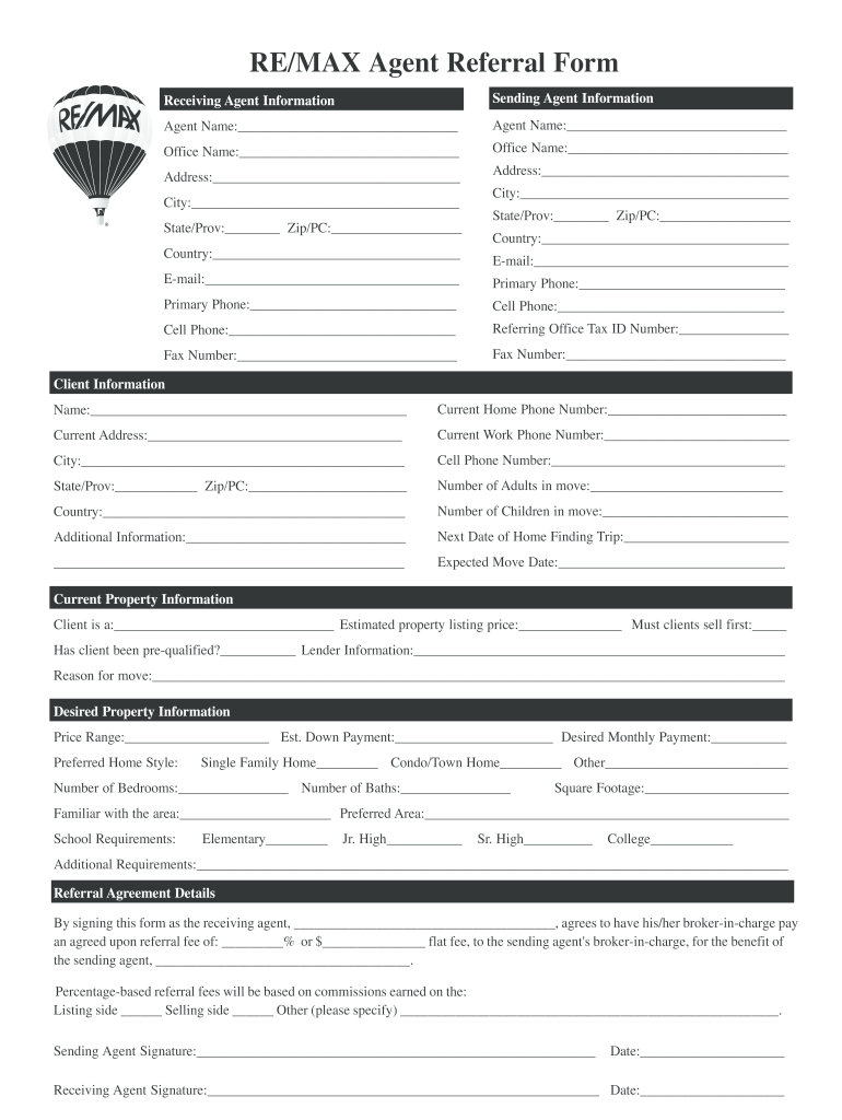 Remax Referral Form