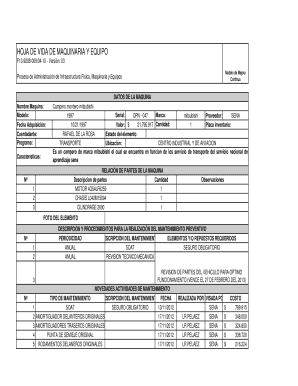 Hoja De Vida De Maquinaria  Form