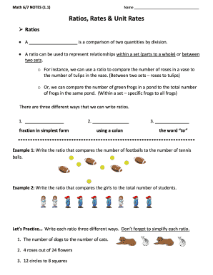 Math 6 7 Notes 1 1 Answer Key  Form