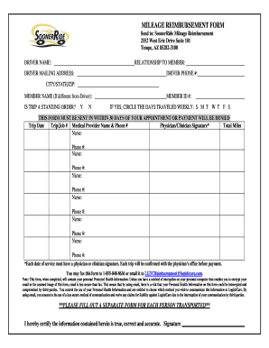 Soonerride Mileage Reimbursement Form