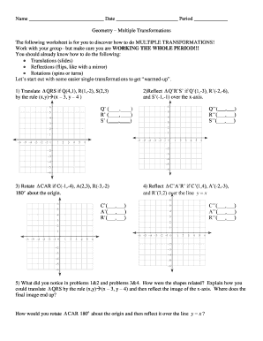 Multiple Transformations Worksheet