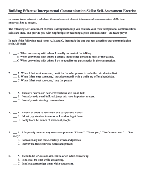 Interpersonal Skills Quiz PDF  Form