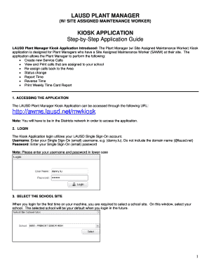 Plant Manager Kiosk  Form