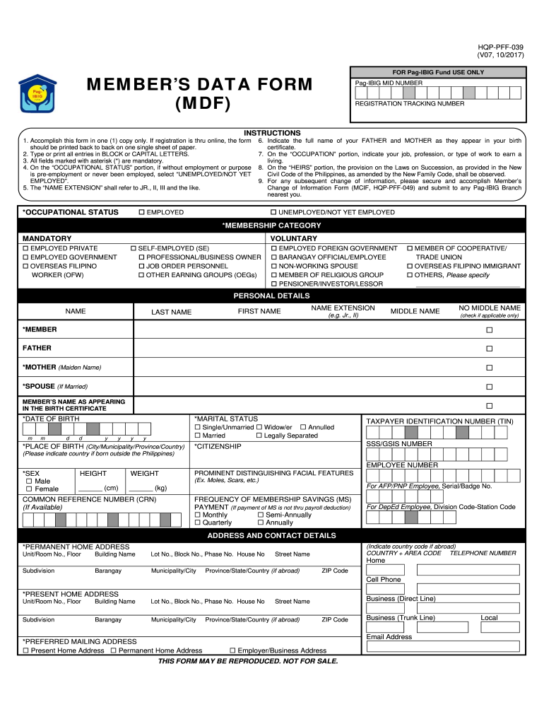  Hqp Pff 039 Pag Ibig Form 2020