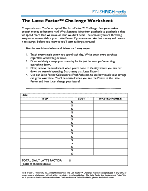 The Latte Factor Book PDF  Form