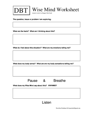 Wise Mind Activities PDF  Form
