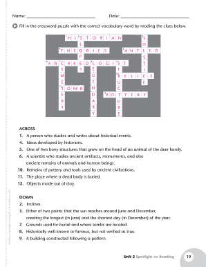 Complete the Crossword Puzzle below  Form