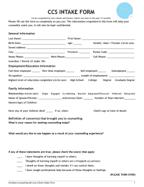 Intake Application  Form