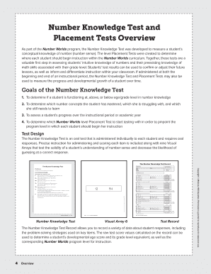 Number Knowledge Test  Form